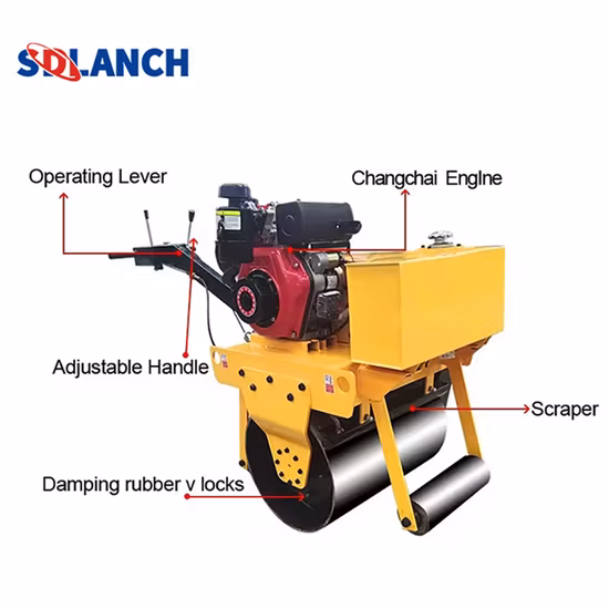 Cina Rullo compressore vibrante della mini macchina diesel del compattatore con uso del tamburo liscio del diametro per asfalto