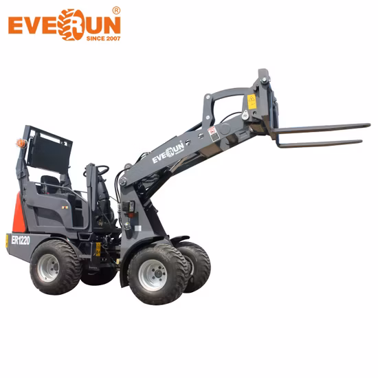 Everun Er1220 1.2ton Mini piccolo compatto Cina piccola agricoltura portatile costruzione EPA CE pala frontale gommata macchina per movimento terra in vendita